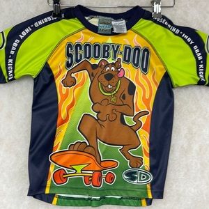 Scooby-Doo shredding in a vintage style bike/board